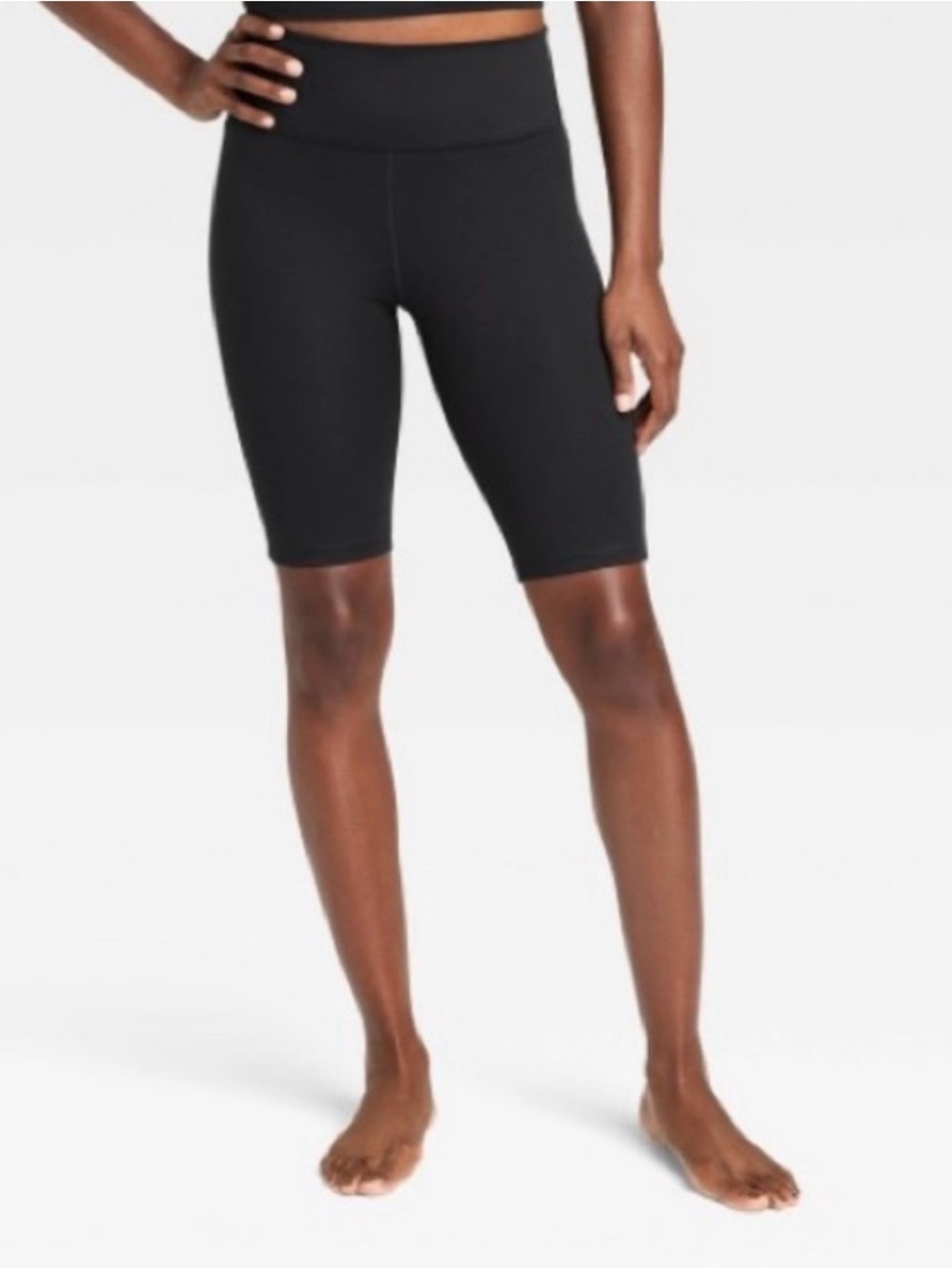 Women's Brushed Sculpt High-Rise Bike Shorts 10" - All in Motionโข Black Size S